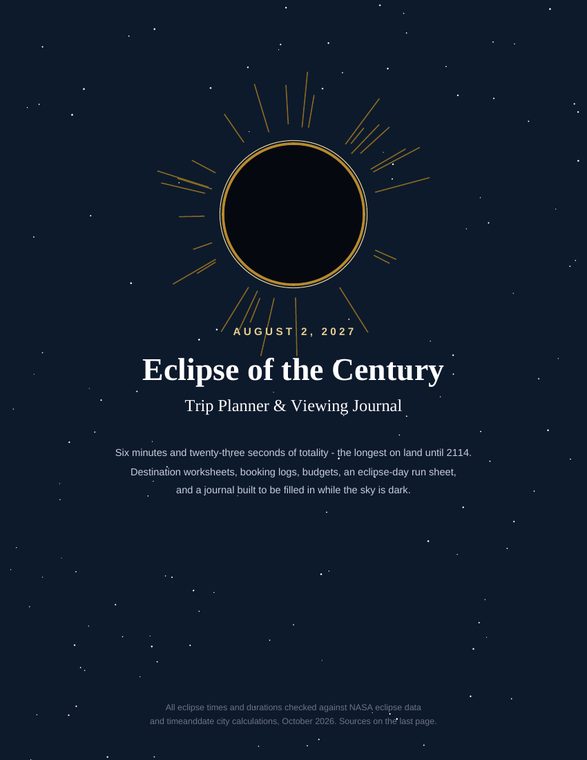 Eclipse 2027 Planner & Viewing Journal